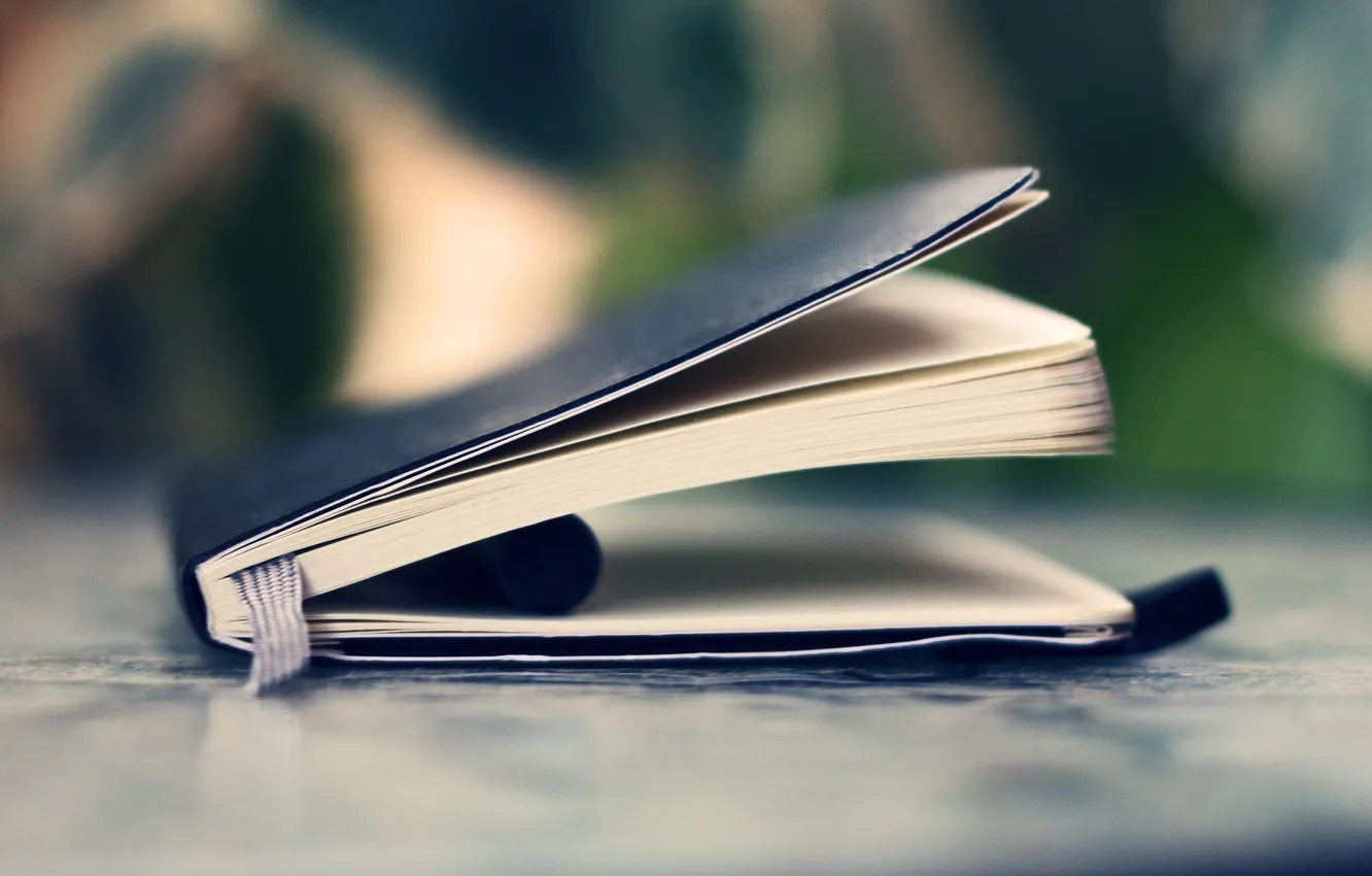 Photo wallpaper Notepad, page, bookmark, binding.