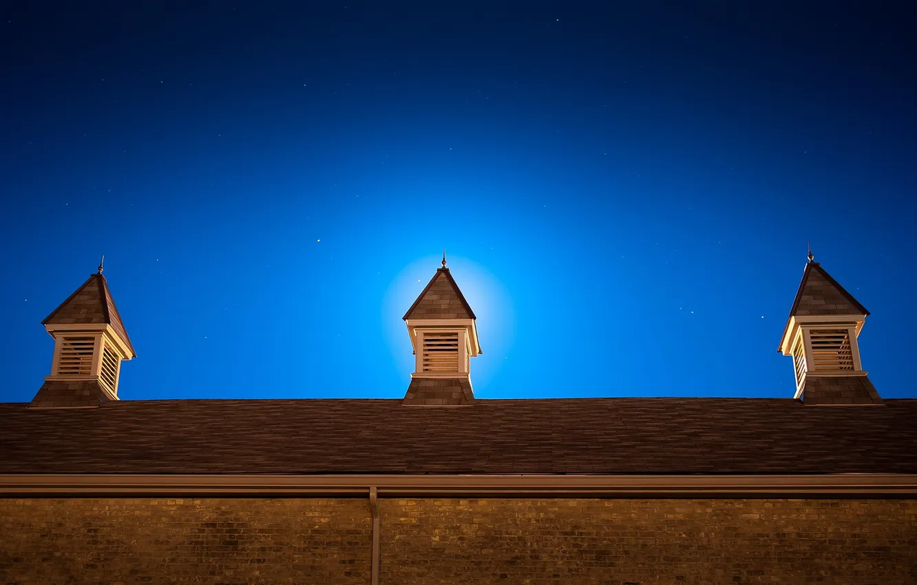 Photo wallpaper roof, the sky, night