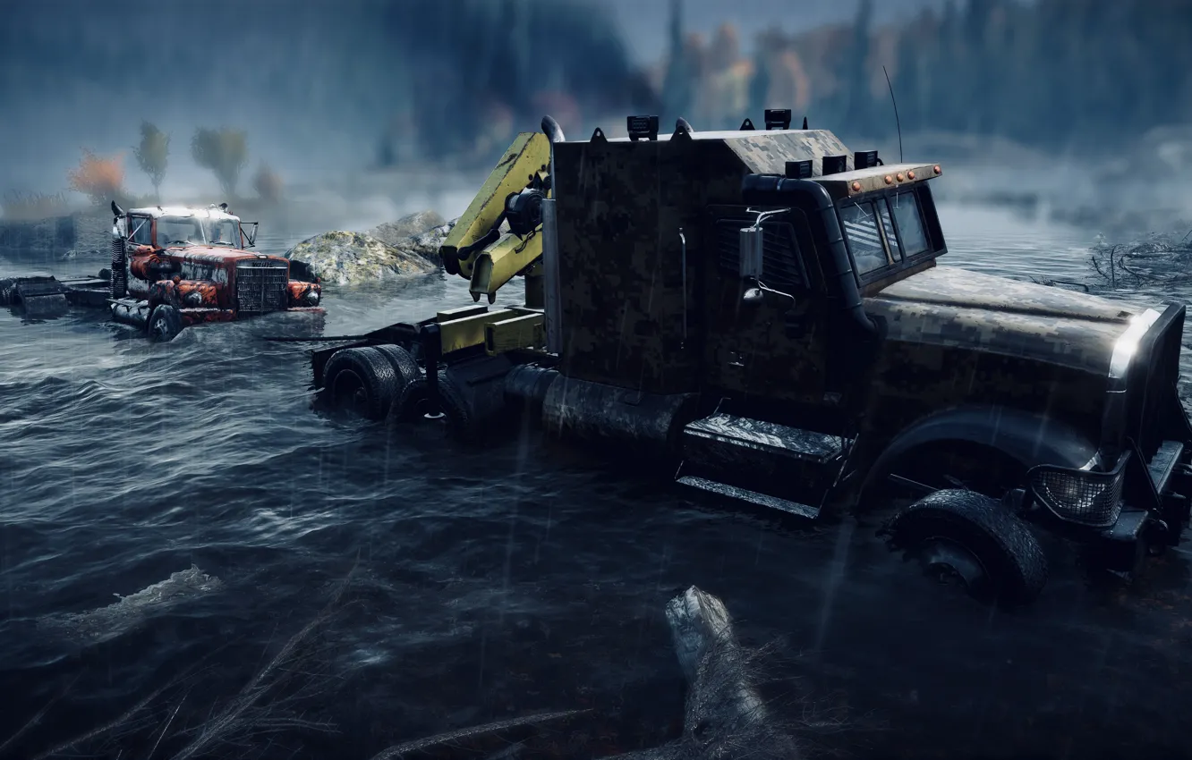 Photo wallpaper HDR, game, river, trees, stone, wood, water, rocks