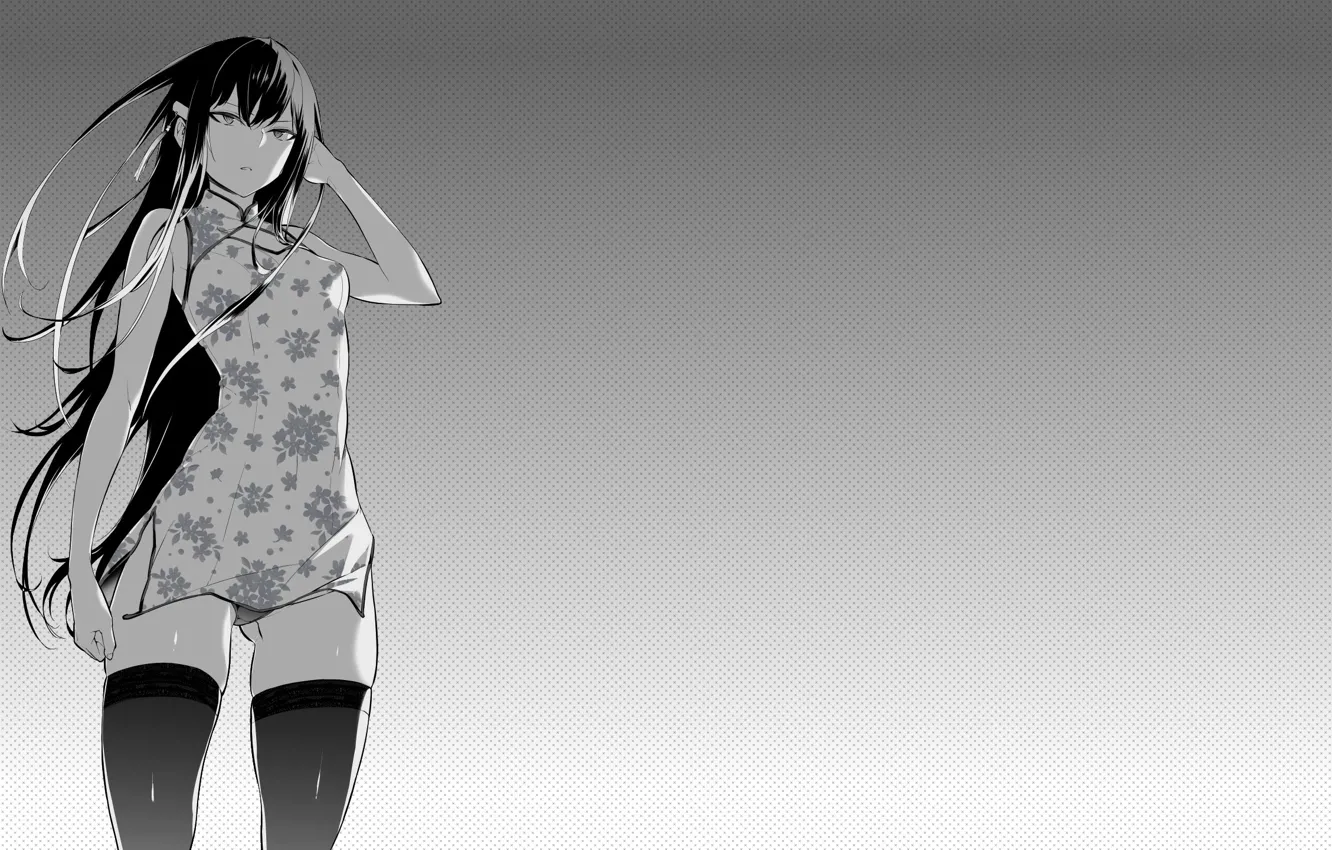 Photo wallpaper girl, anime, brunette