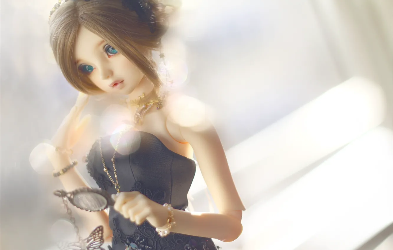 Photo wallpaper girl, toy, doll, hairstyle