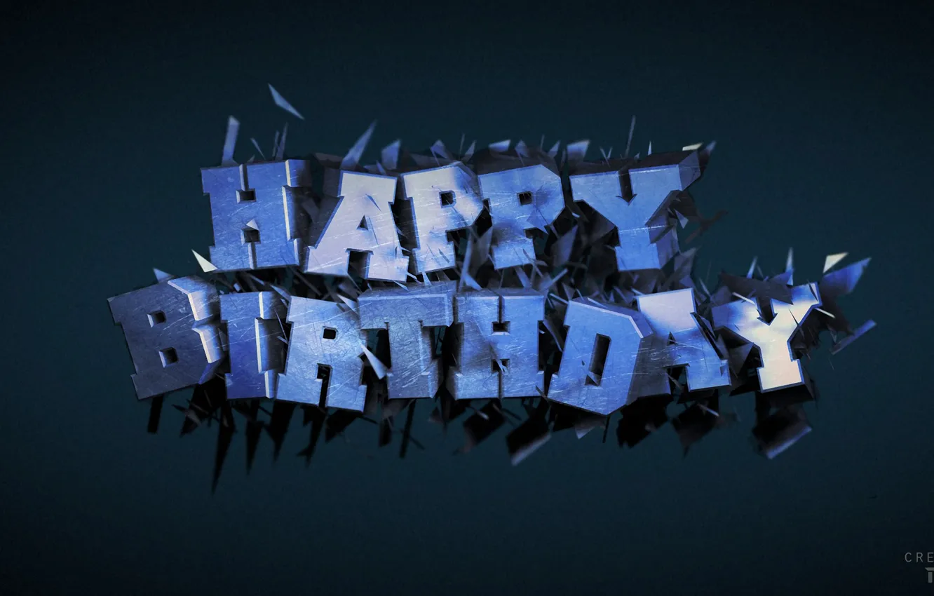 Photo wallpaper text, birthday, cinema 4d, render, render, postcard, B-day, birth day