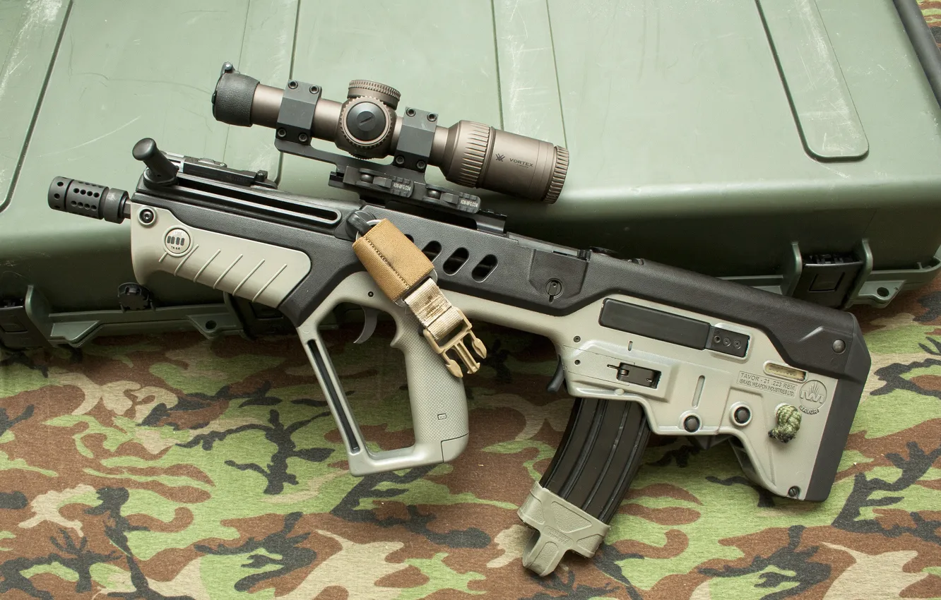 Photo wallpaper weapons, machine, box, sight, rifle, assault, "Tavor", CTAR-21