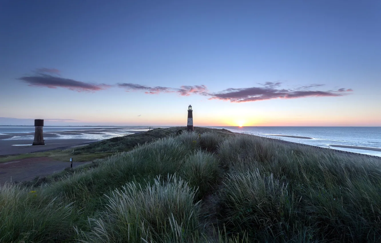 Photo wallpaper sea, landscape, lighthouse, morning