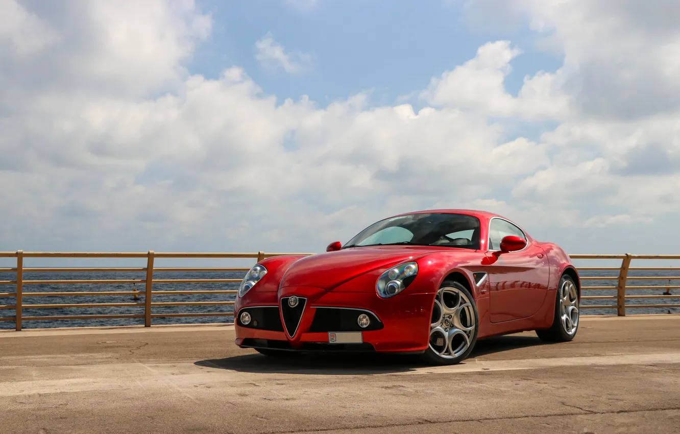 Photo wallpaper Alfa Romeo, Red, Competition, 8C