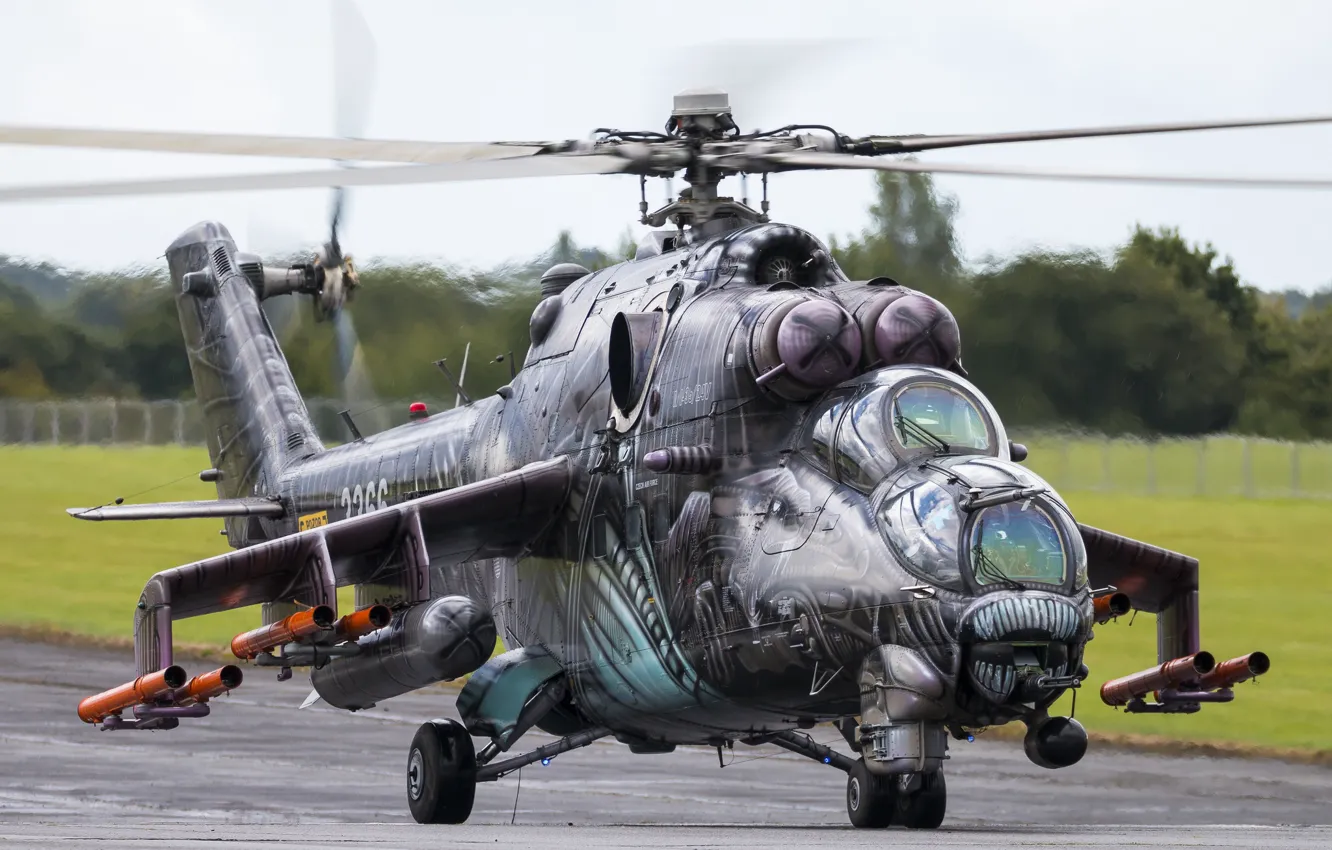 Photo wallpaper Helicopter, Mi-24, The Czech Republic, Hind, Czech air force, Mi-24V35, Czech Air Force