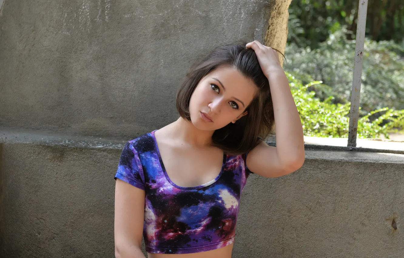 Photo wallpaper girl, beautiful, cute, tank top