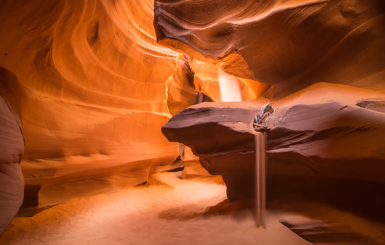 Photo wallpaper sand, light, nature, rocks, texture, AZ, USA, antelope canyon