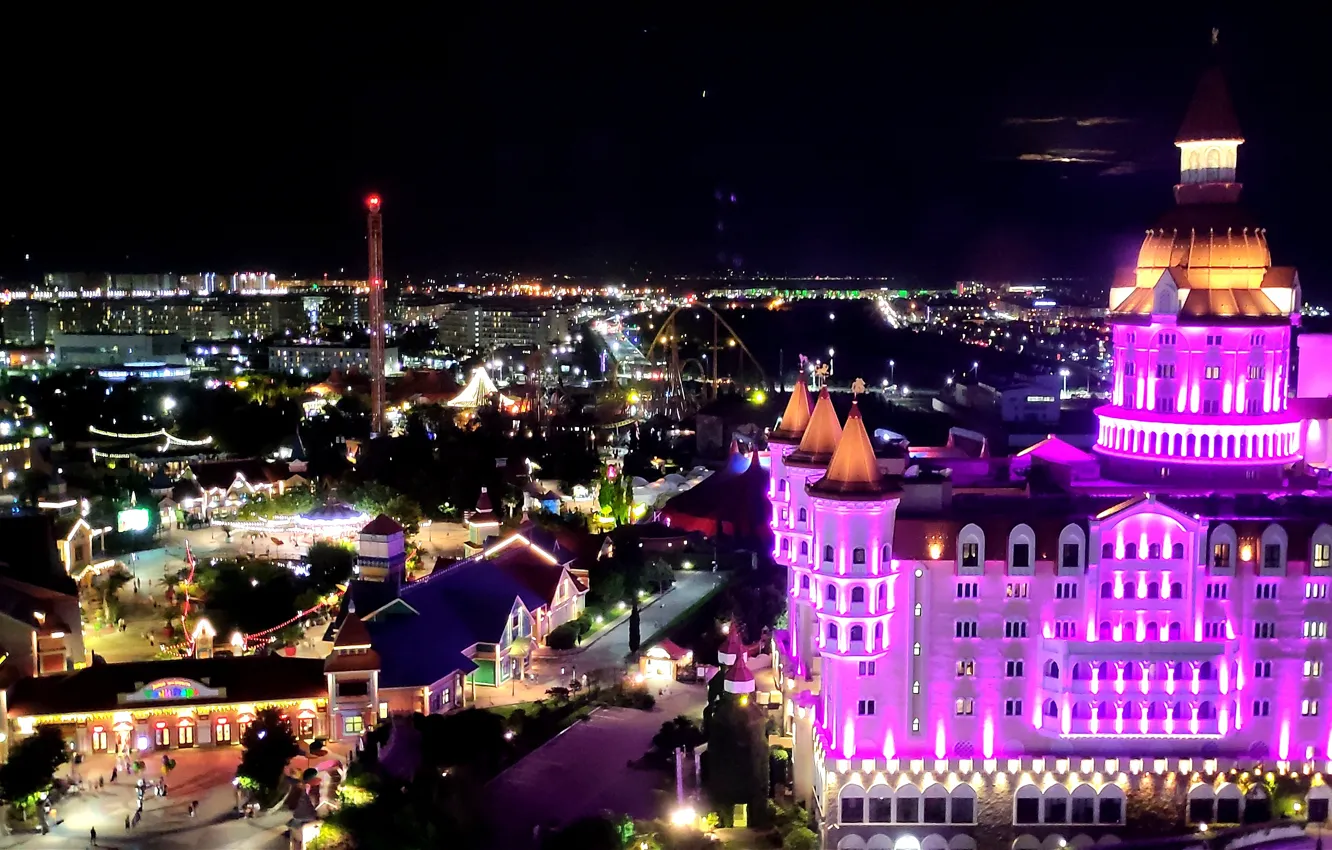 Photo wallpaper summer, night, lights, Park, stay, Sochi, Sirius, Adler