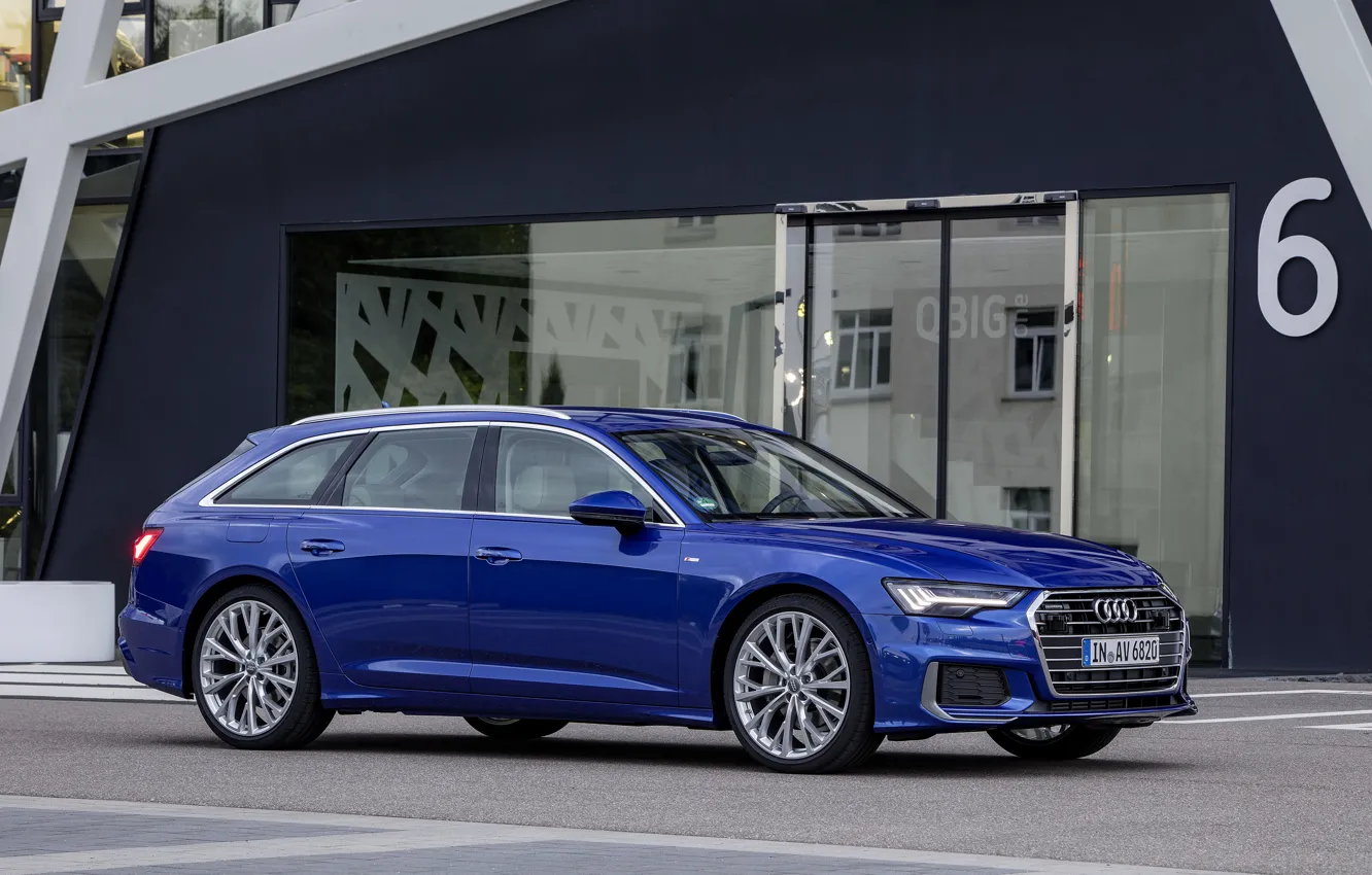 Photo wallpaper blue, Audi, output, 2018, universal, A6 Avant