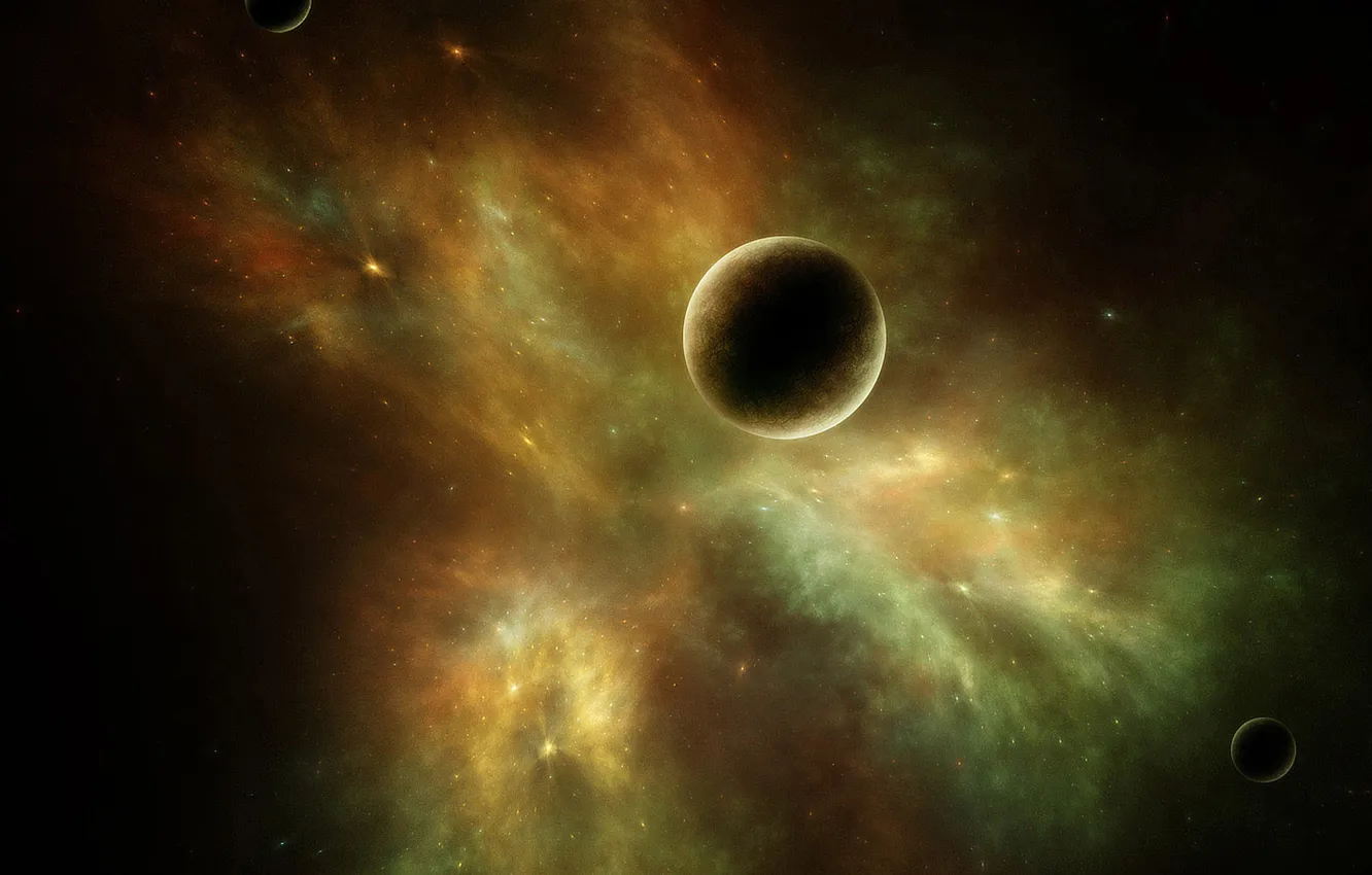 Photo wallpaper space, stars, planet