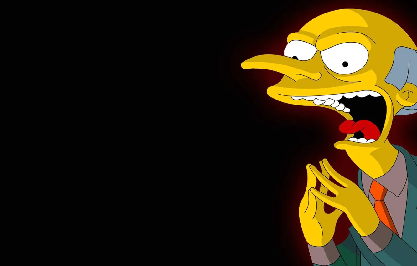 Photo wallpaper The simpsons, Simpsons, grin, tricky, character, anger, Charles Montgomery Burns, Owner of the Springfield Nuclear …