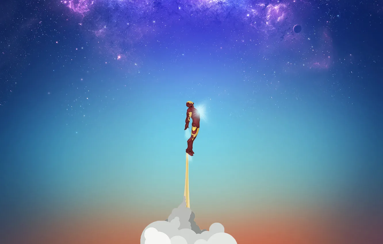 Photo wallpaper flight, fiction, movie, the film, robot, hero, superhero, iron man