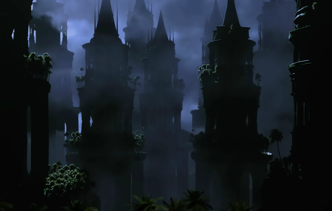 Photo wallpaper night, the darkness, tower, damn place