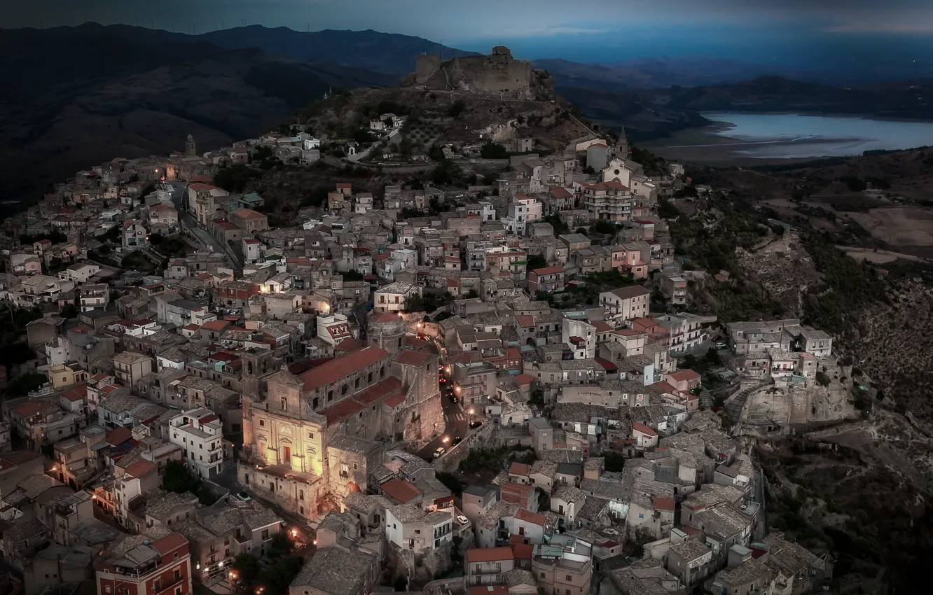 Photo wallpaper the city, Sicily, Coming
