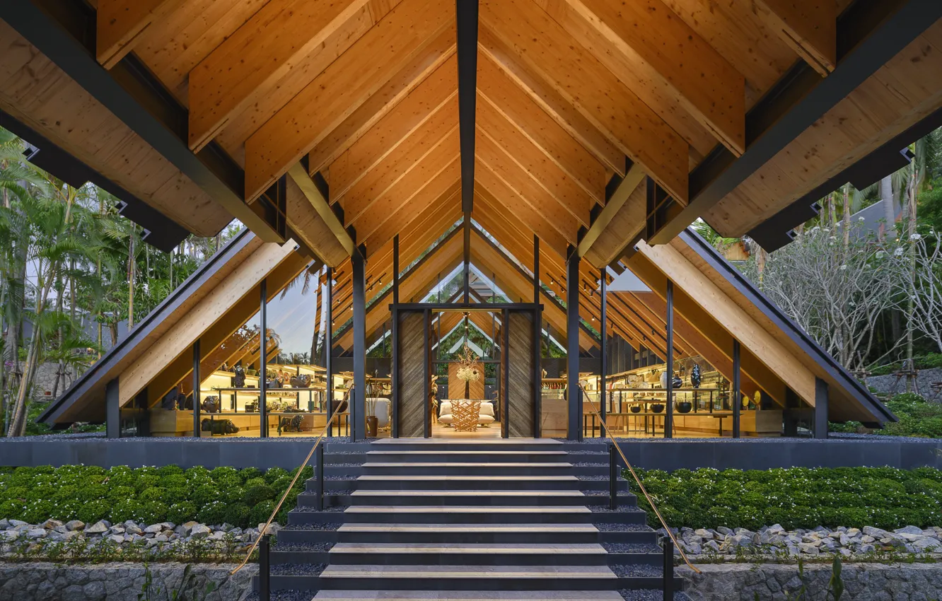 Photo wallpaper Thailand, Amanpuri Pavilion, Kengo Kuma
