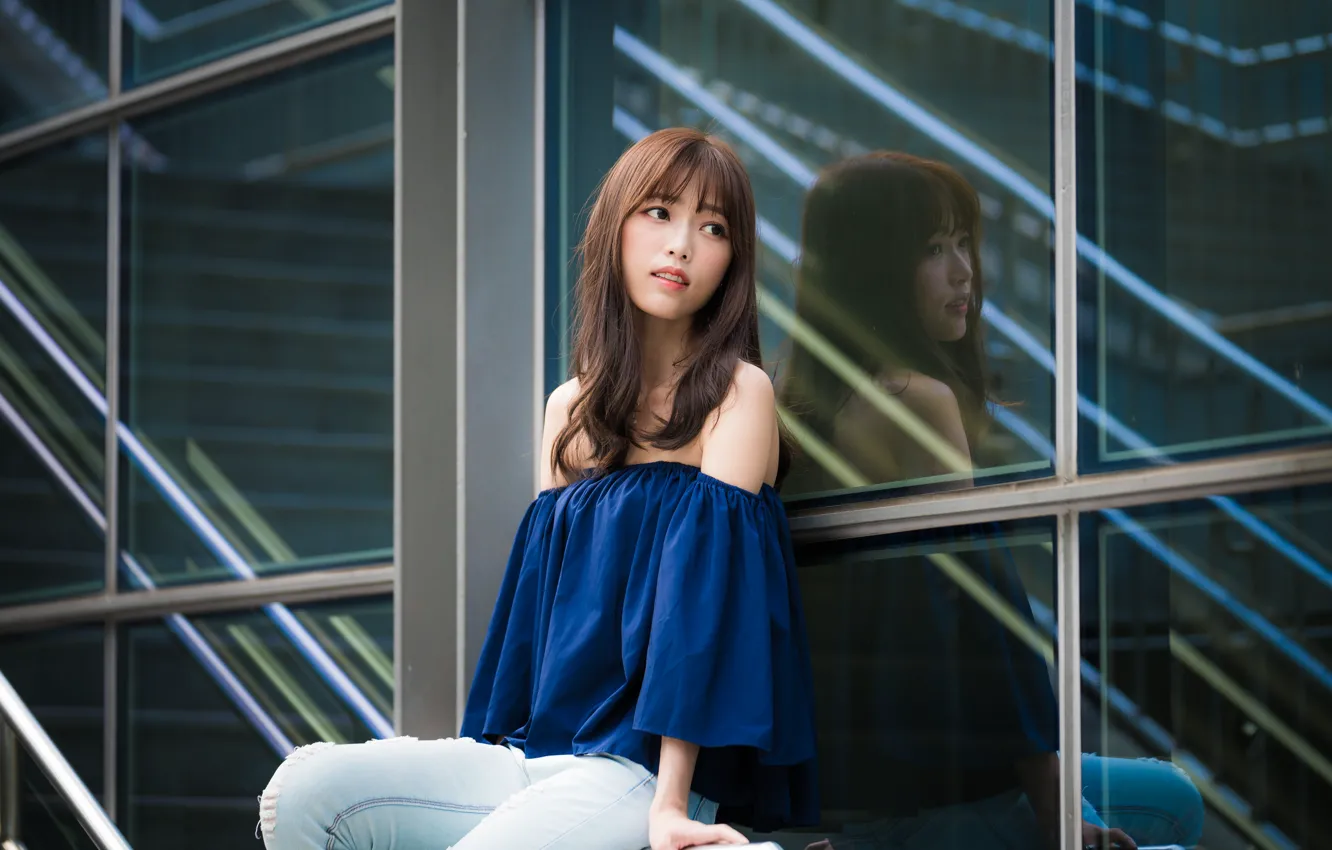 Photo wallpaper girl, Asian, cutie