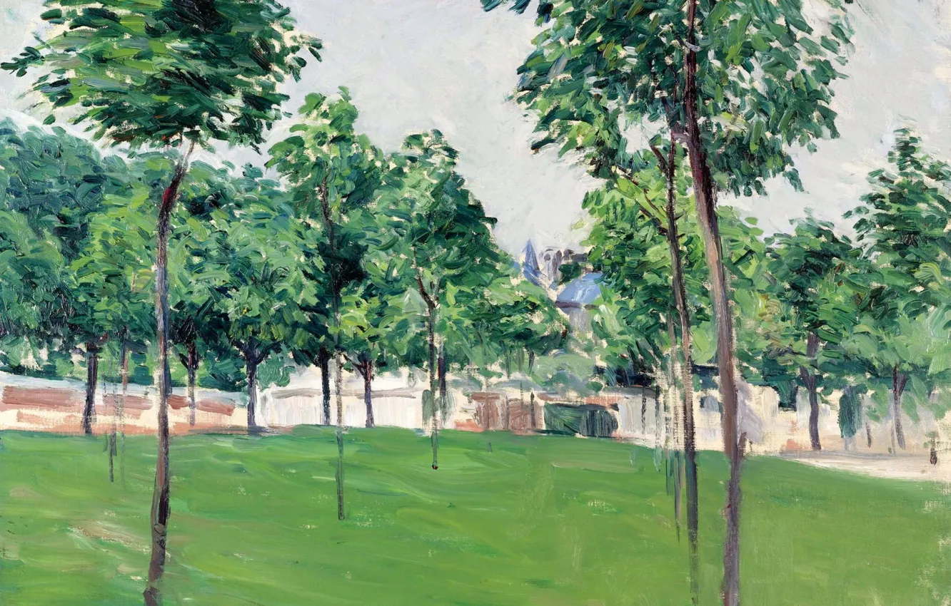 Photo wallpaper landscape, picture, The walk at Argenteuil, Gustave Caillebotte, Gustave Caileibotte