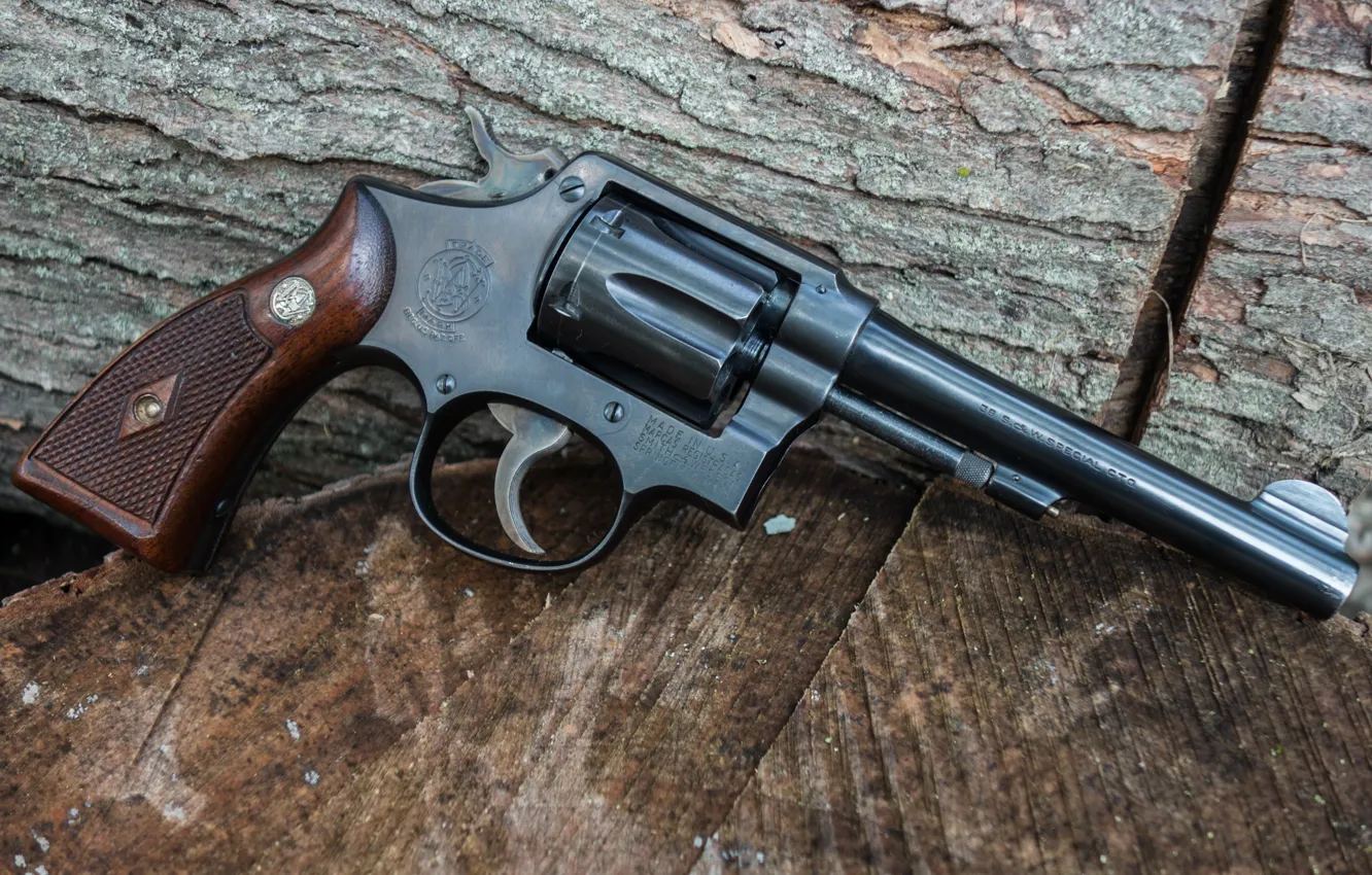 Photo wallpaper weapons, background, trunk, revolver, Smith &amp; Wesson