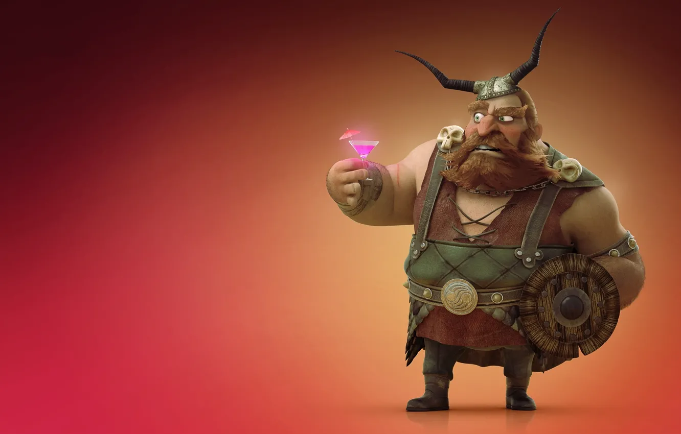 Photo wallpaper helmet, drink, The Vikings