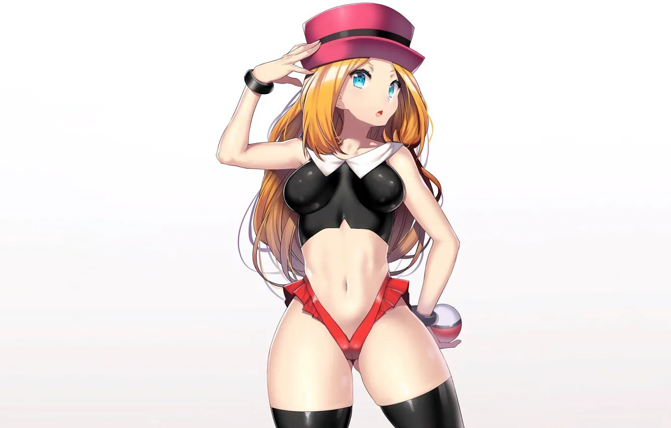 Photo wallpaper girl, sexy, thighhighs, long hair, boobs, anime, beautiful, pretty