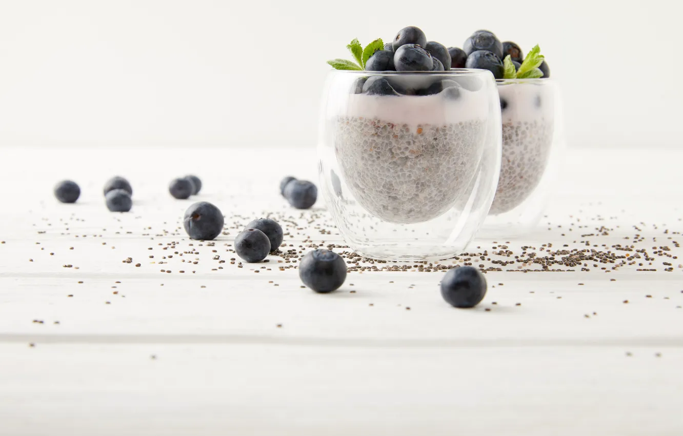 Photo wallpaper berries, blueberries, Dessert
