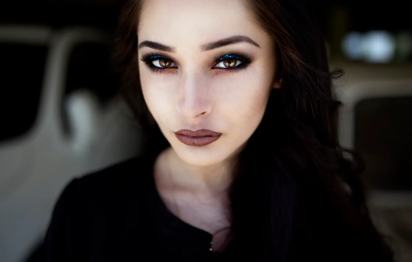 Photo wallpaper portrait, makeup, sponge, Ale Nechitailova