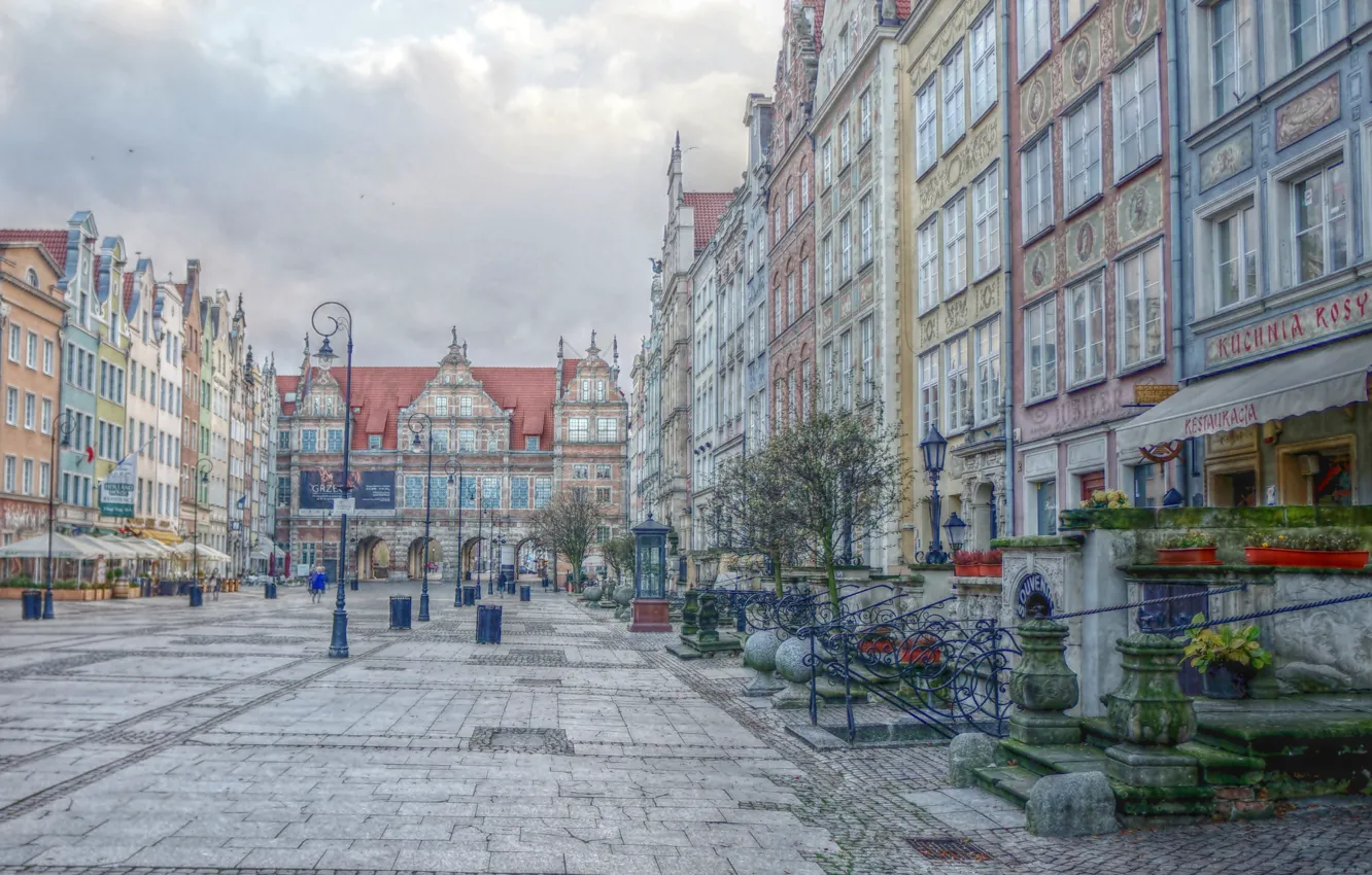 Photo wallpaper street, building, Gdansk