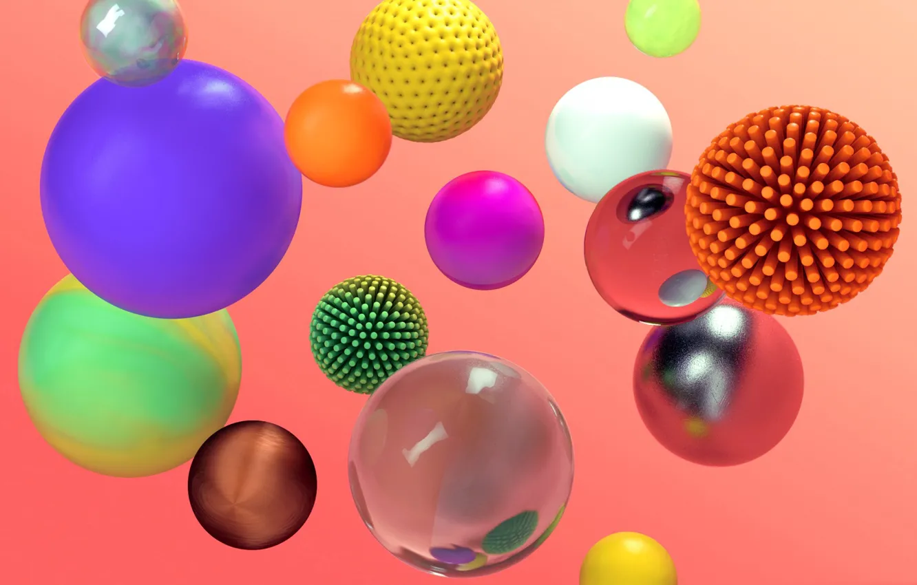 Photo wallpaper abstraction, paint, ball, sphere, the volume