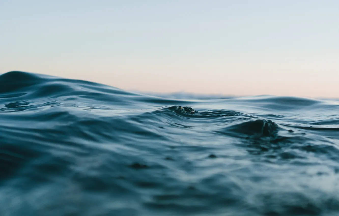 Photo wallpaper sea, wave, the evening