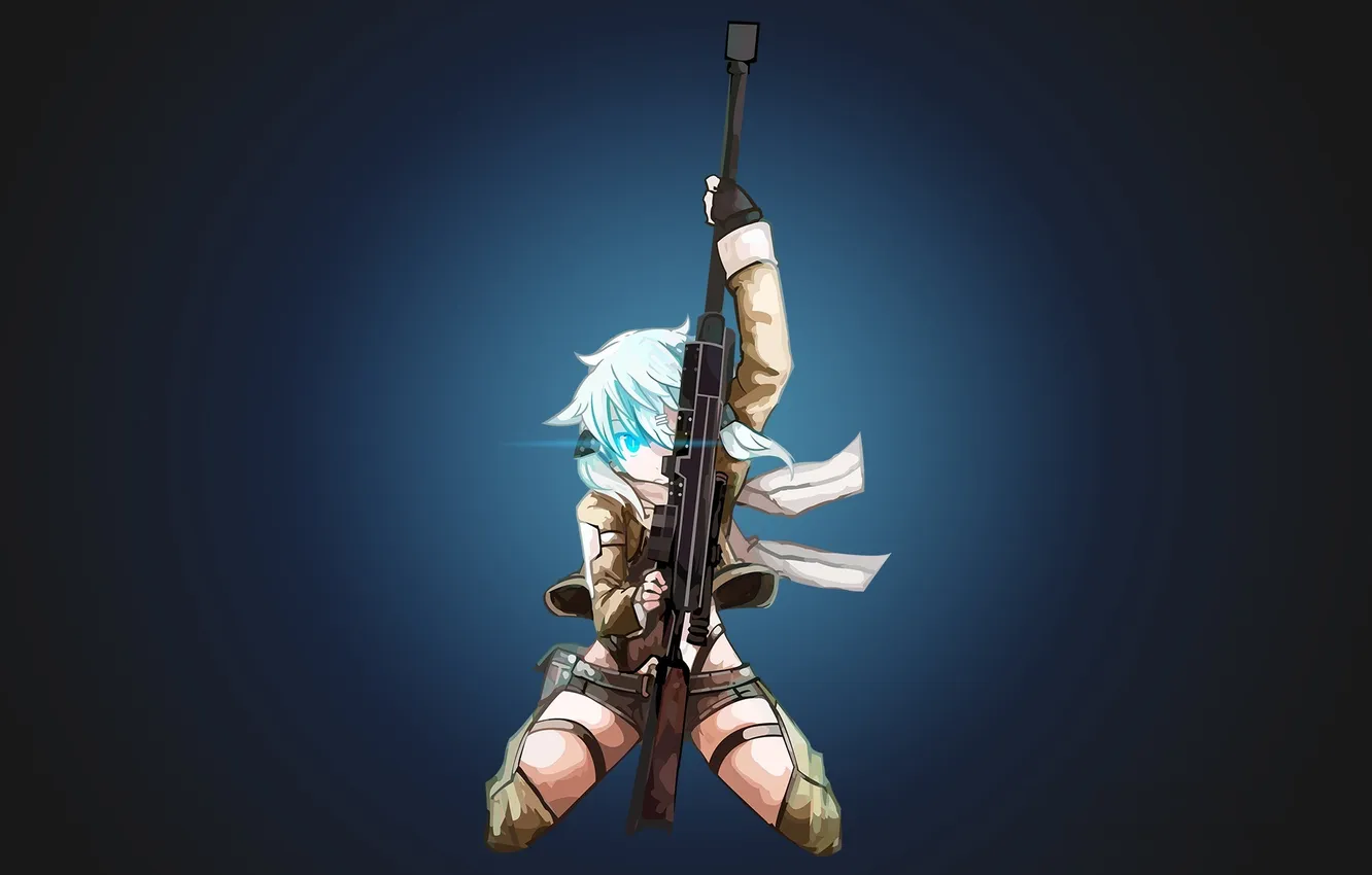 Photo wallpaper look, girl, weapons, background, art, Shino Wand