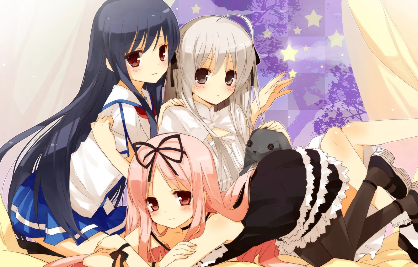 Photo wallpaper girl, anime, form, anime