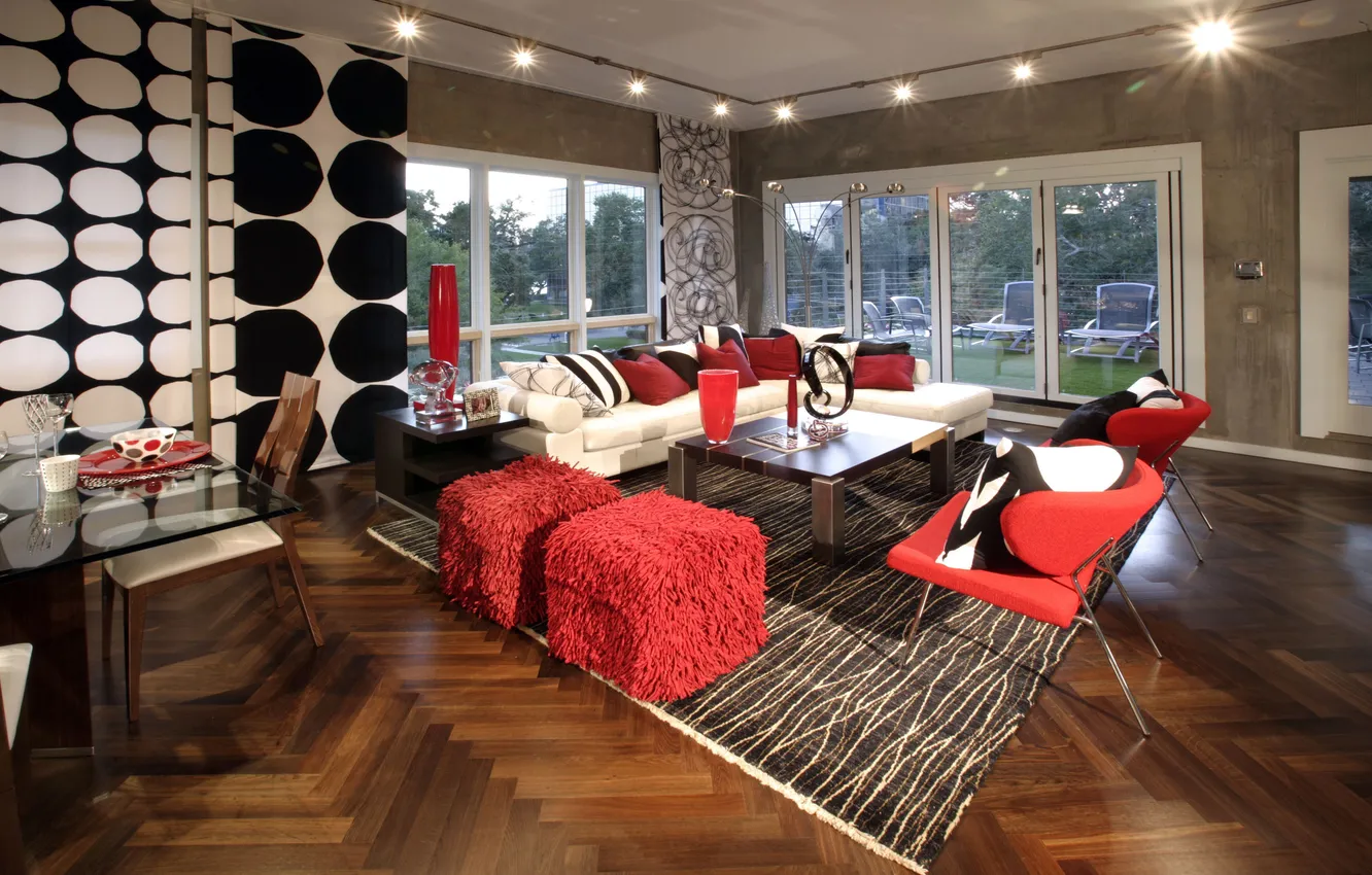 Photo wallpaper design, house, style, Villa, interior, modern, living room, living space