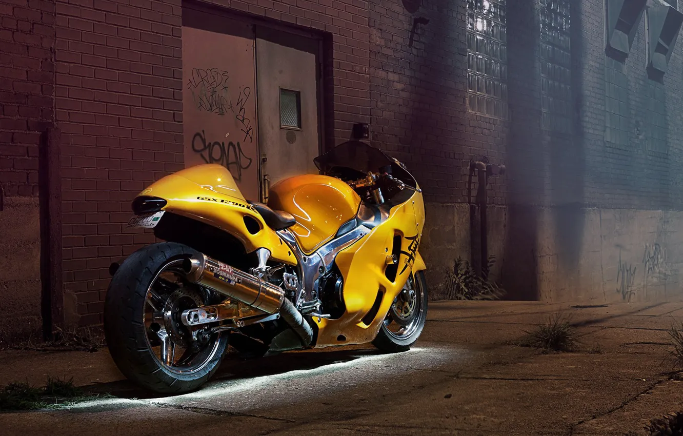 Photo wallpaper yellow, bike, sports