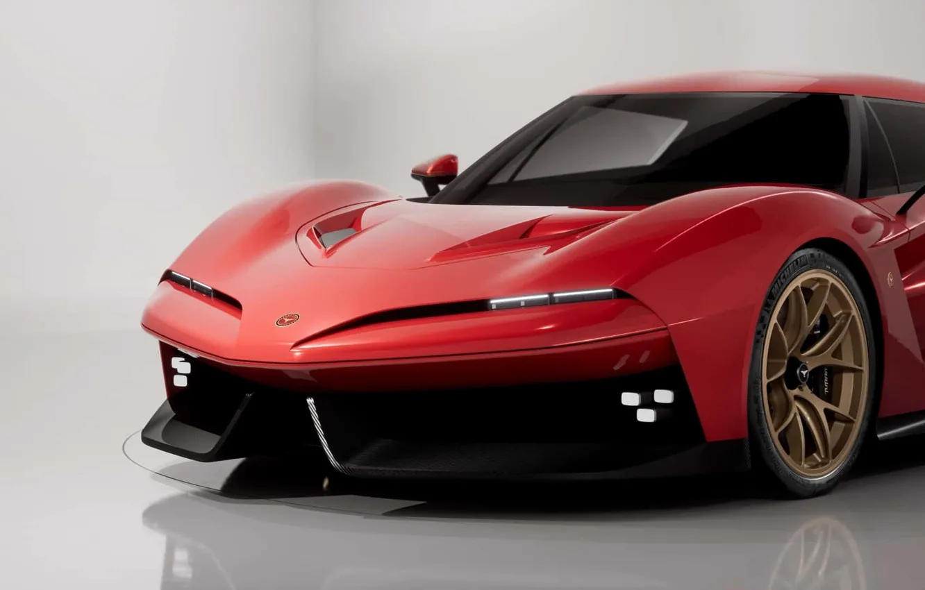 Photo wallpaper Bizzarrini, front view, V12, exterior, Supercar, 2023, Giotto, Bizzarrini Giotto