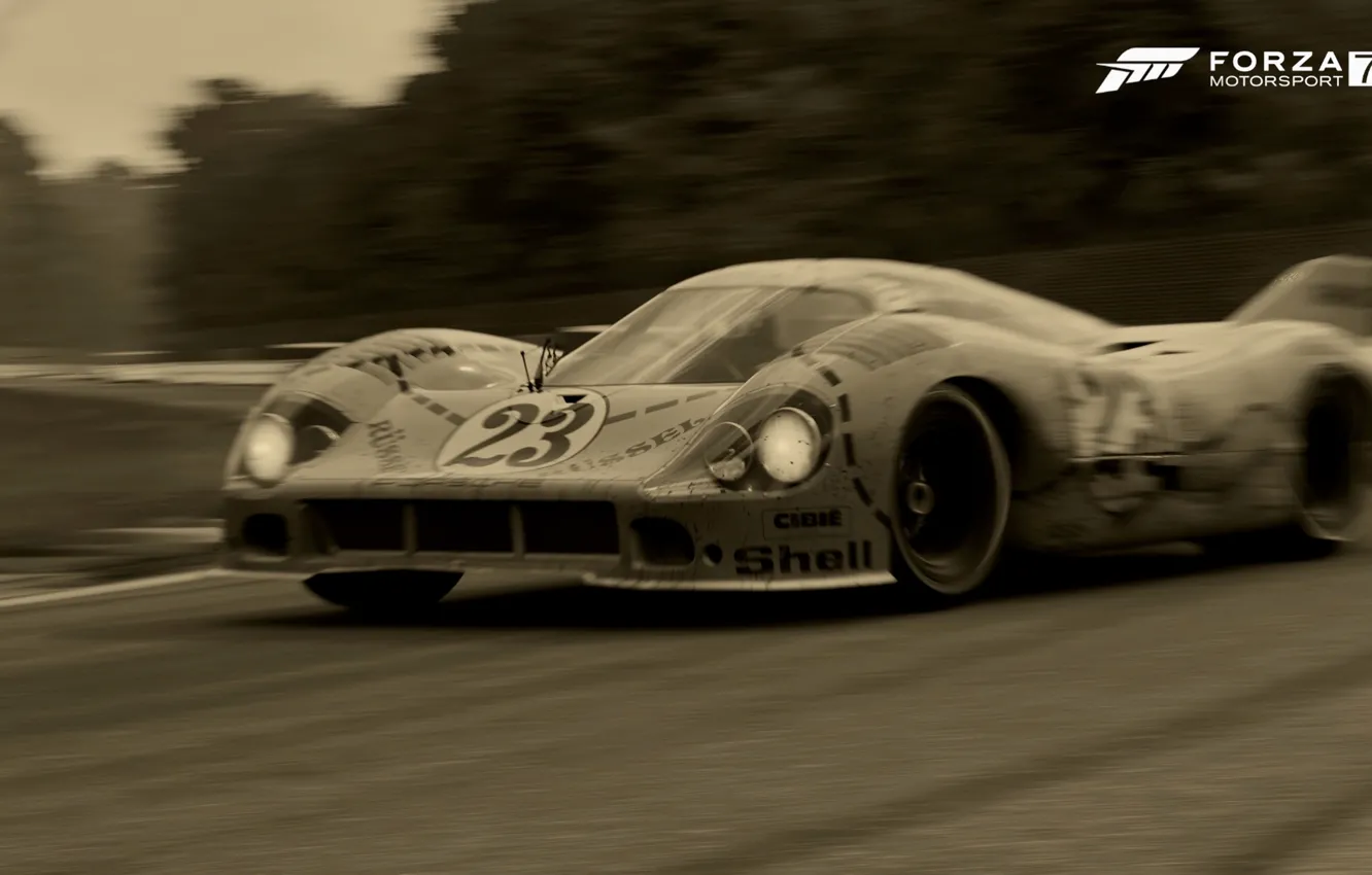 Photo wallpaper car, HDR, Porsche, game, Classic, wood, Legend, speed