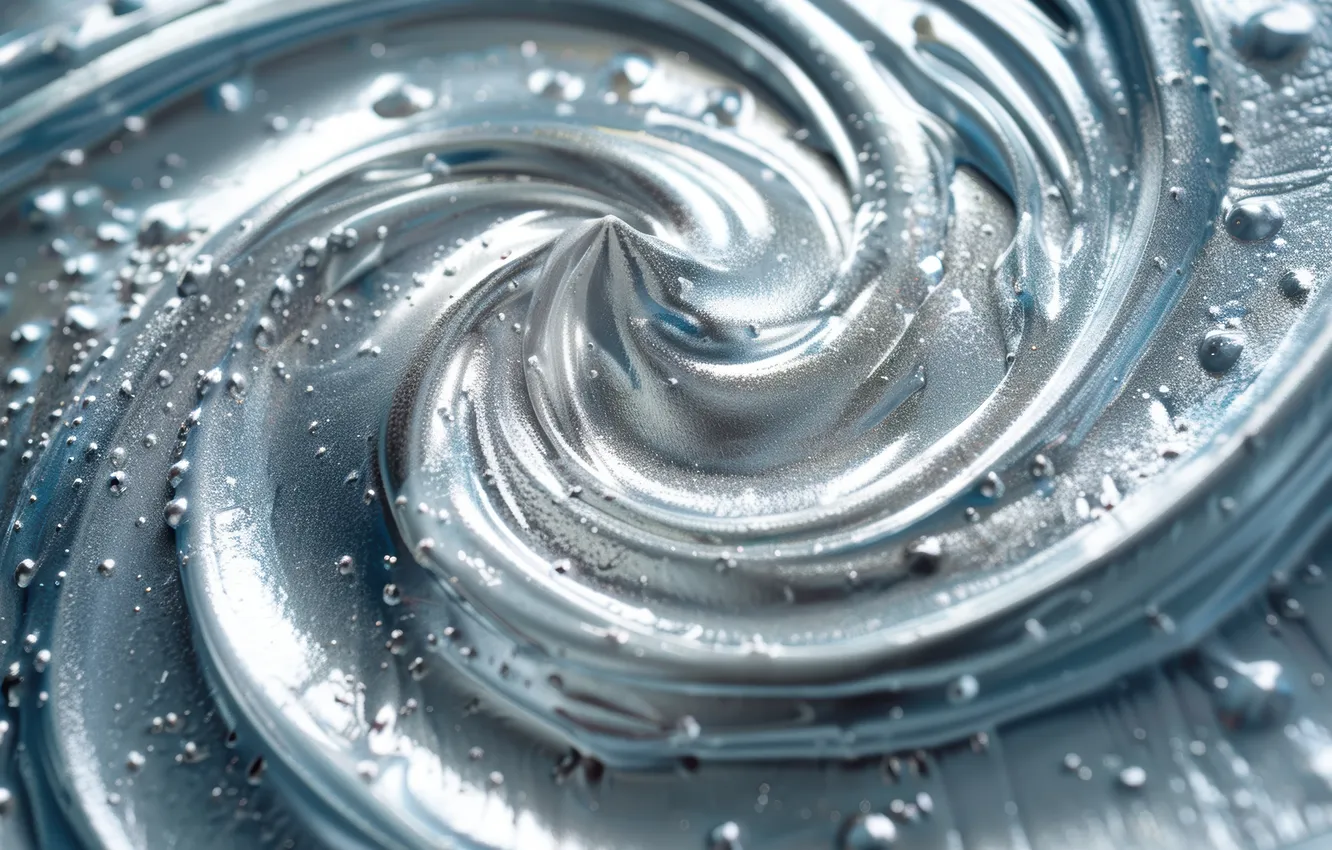 Photo wallpaper bubbles, metal, abstraction, silver, spiral, texture, abstract background, tightening
