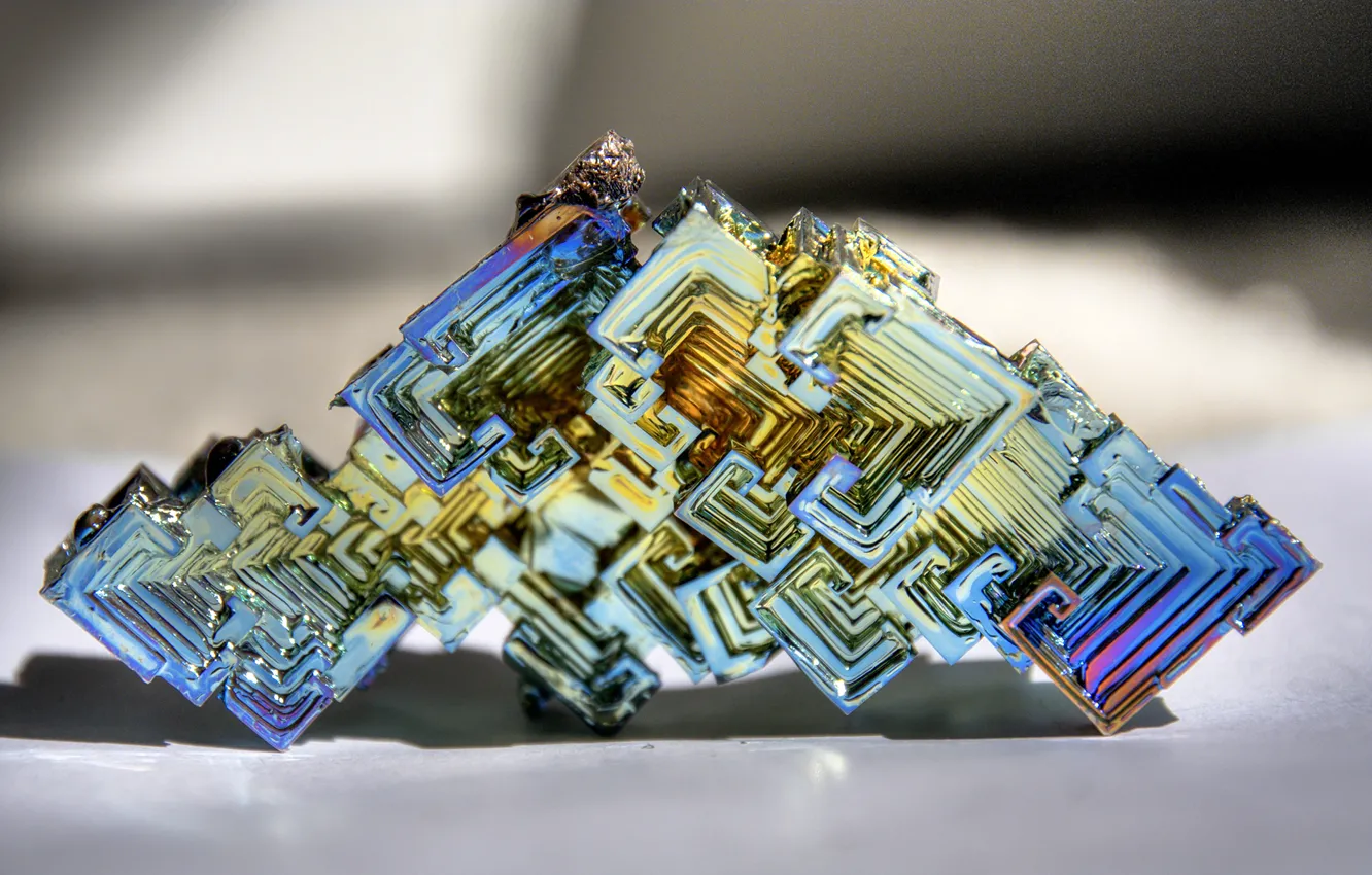 Photo wallpaper crystal, metal, bismuth