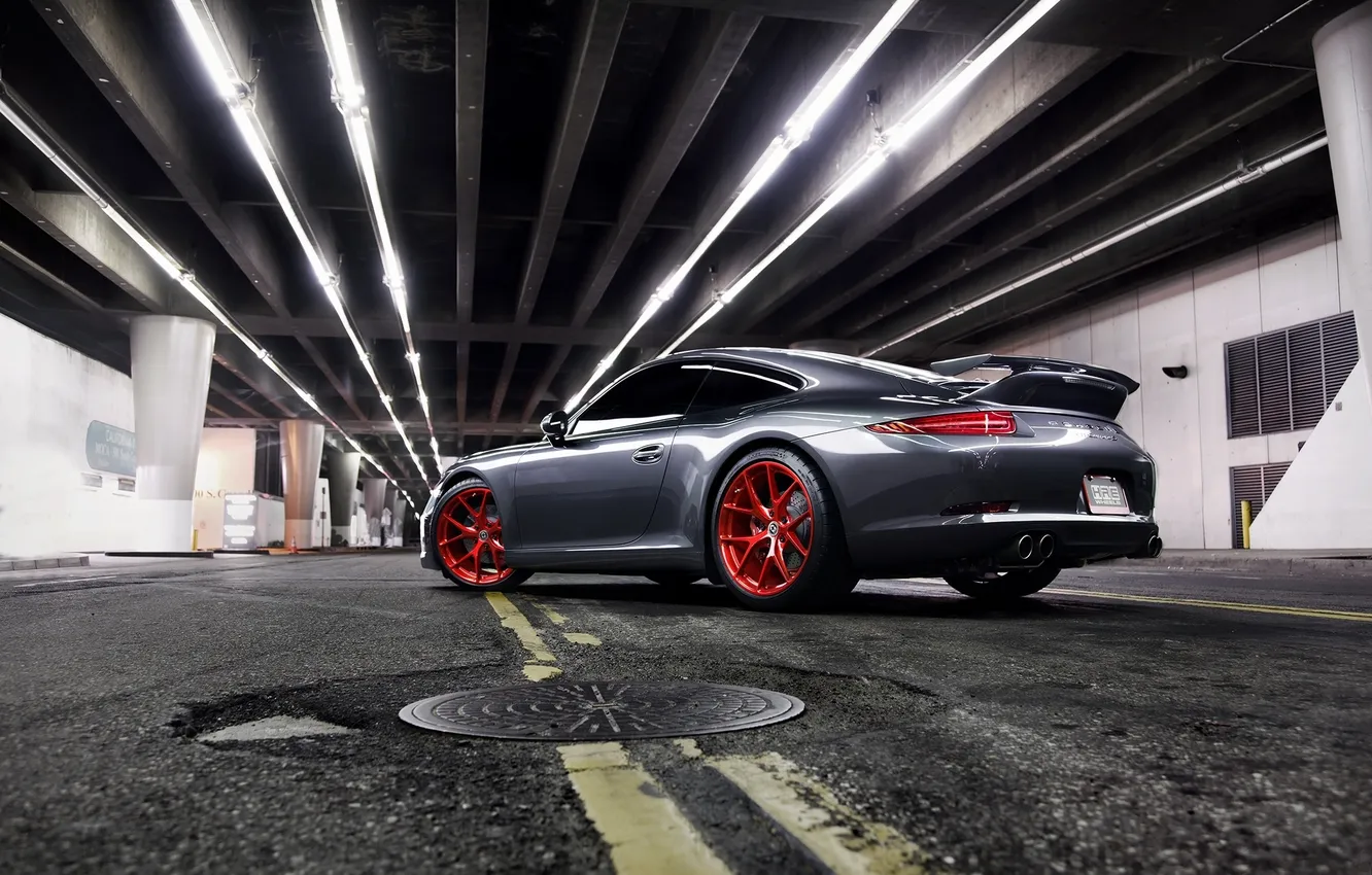 Photo wallpaper road, grey, markup, 911, Porsche, Porsche, grey, Luke