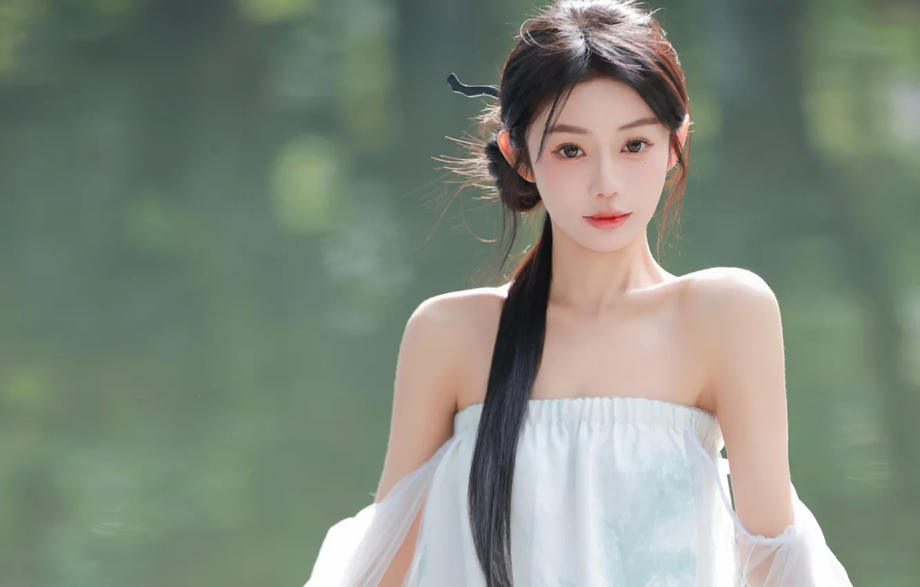 Photo wallpaper woman, beautiful, model, pretty, asian, cute, Petite, outdoor