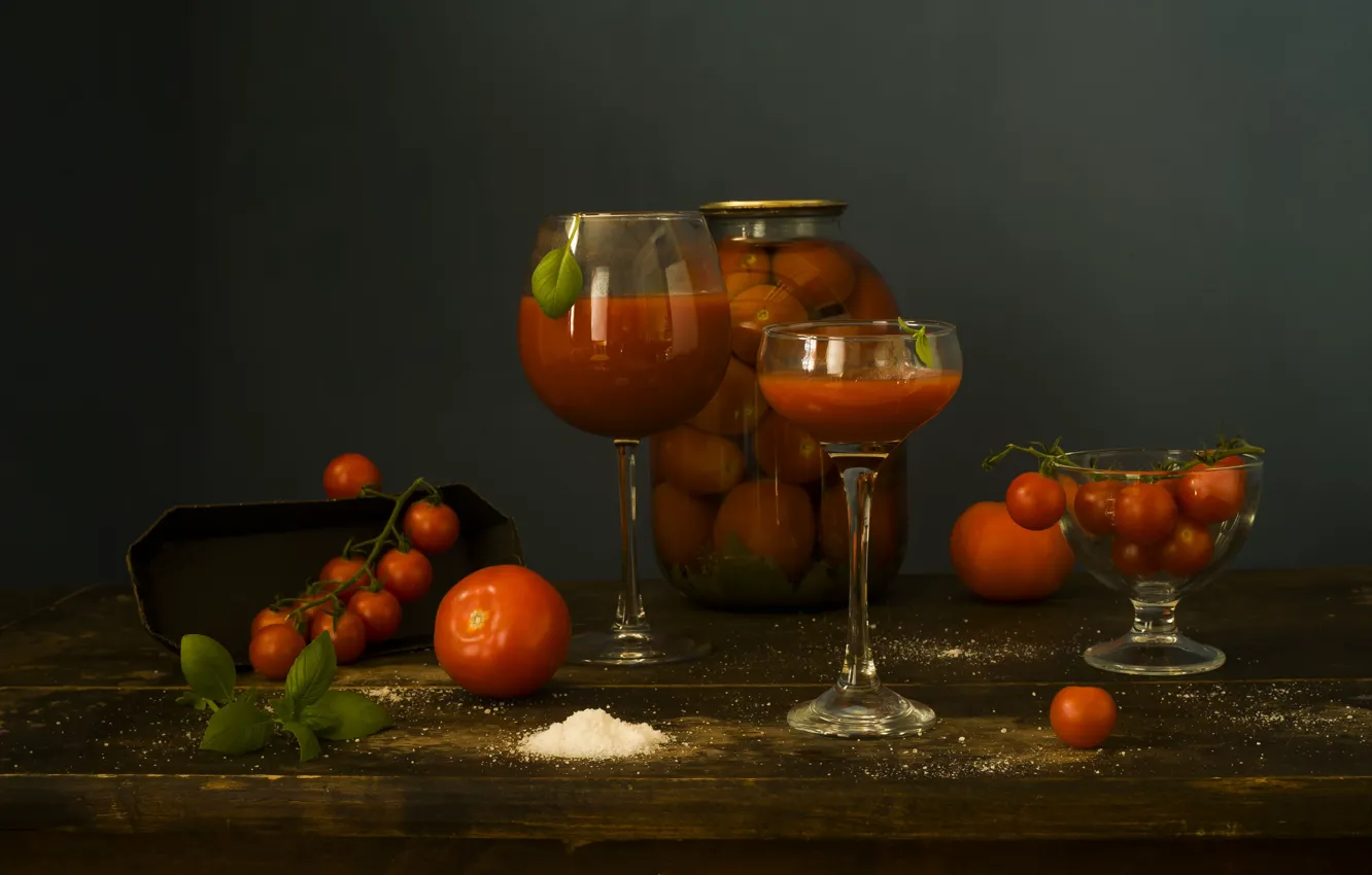 Photo wallpaper glass, flowers, table, Board, glass, food, juice, Bank