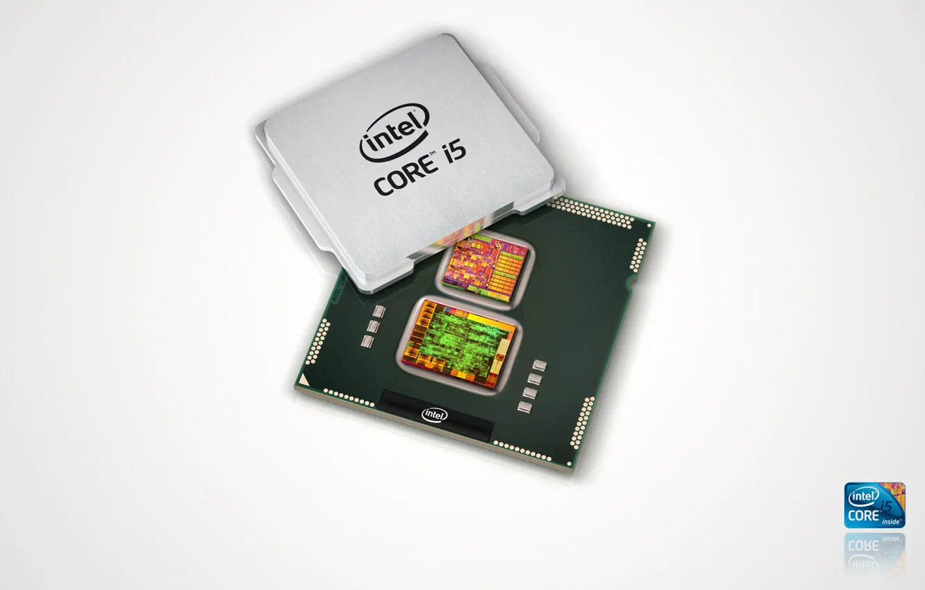 Photo wallpaper Intel, rotate logo, intel core i5