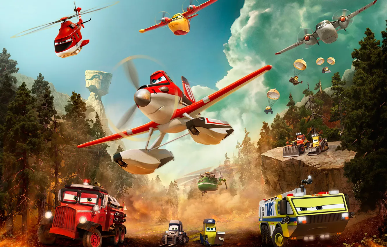 Photo wallpaper When others fly out, heroes fly in, Planes:Fire and water, Planes:Fire and Rescue