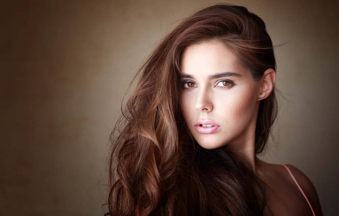Photo wallpaper look, hair, portrait, brown hair