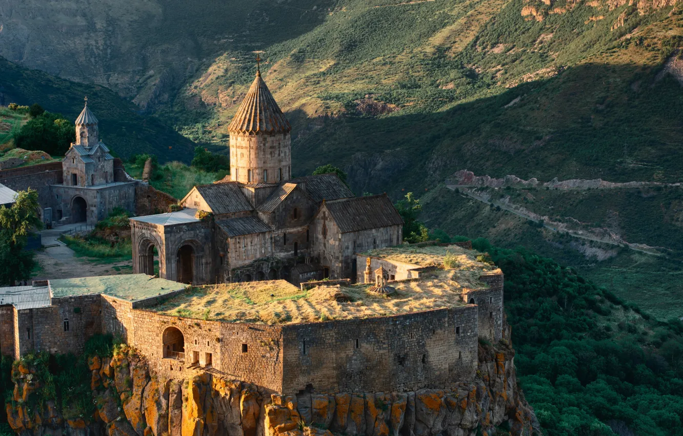 Photo wallpaper mountains, Armenia, Tatev monastery