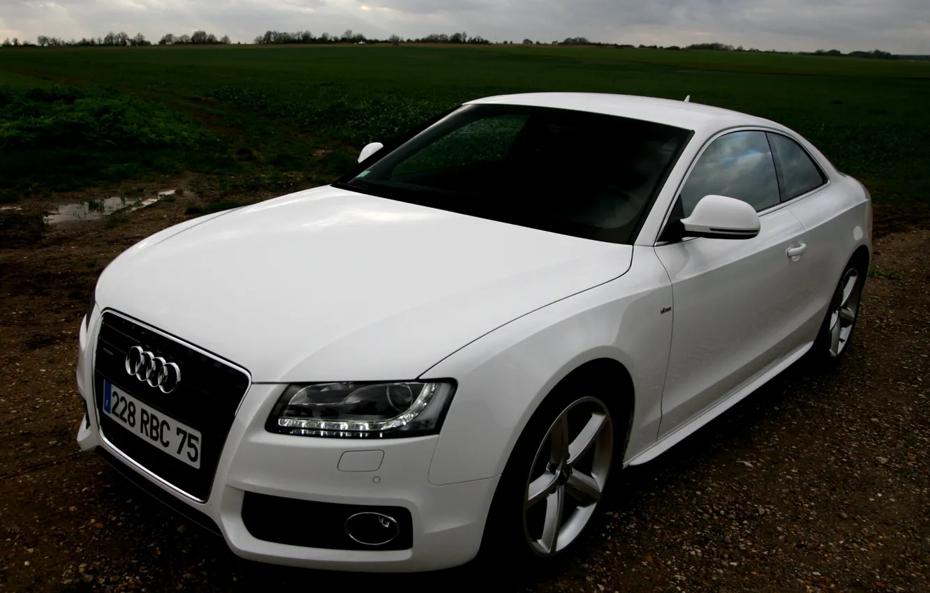 Photo wallpaper Audi, white, Audi A5, Coupe, quattro