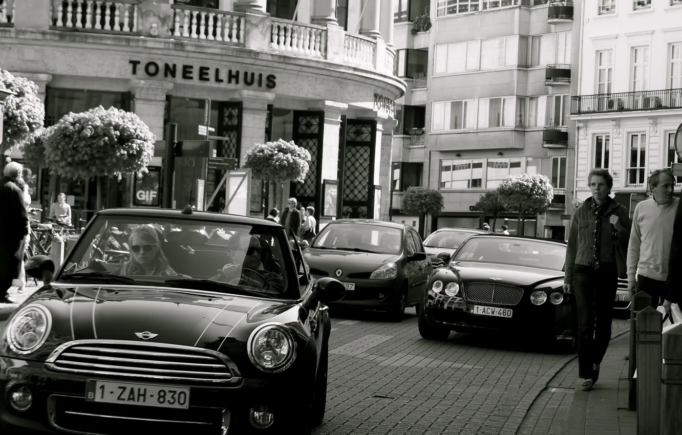 Photo wallpaper Bentley, Mini, Renault, Belgium
