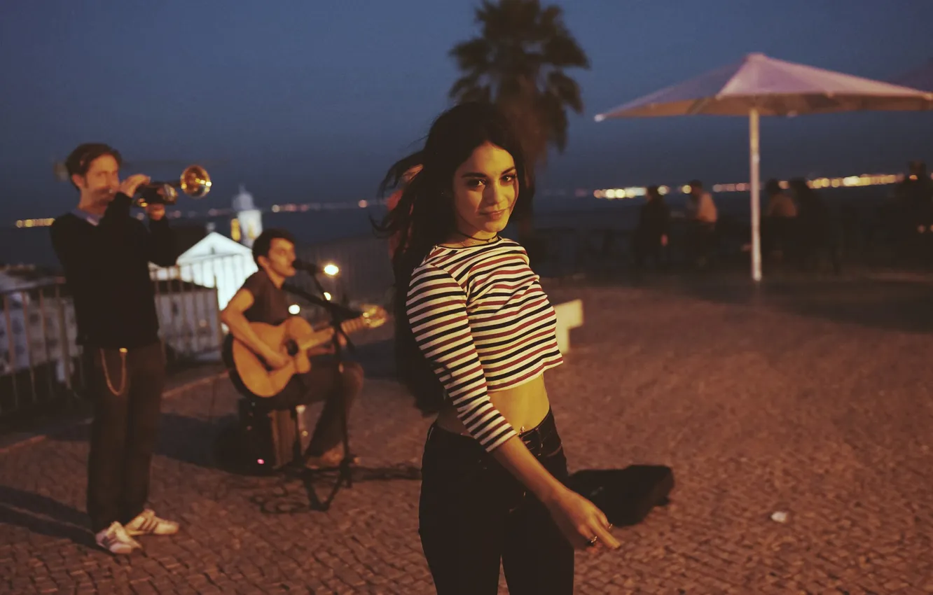 Photo wallpaper girl, the city, the evening, actress, beauty, Vanessa Hudgens