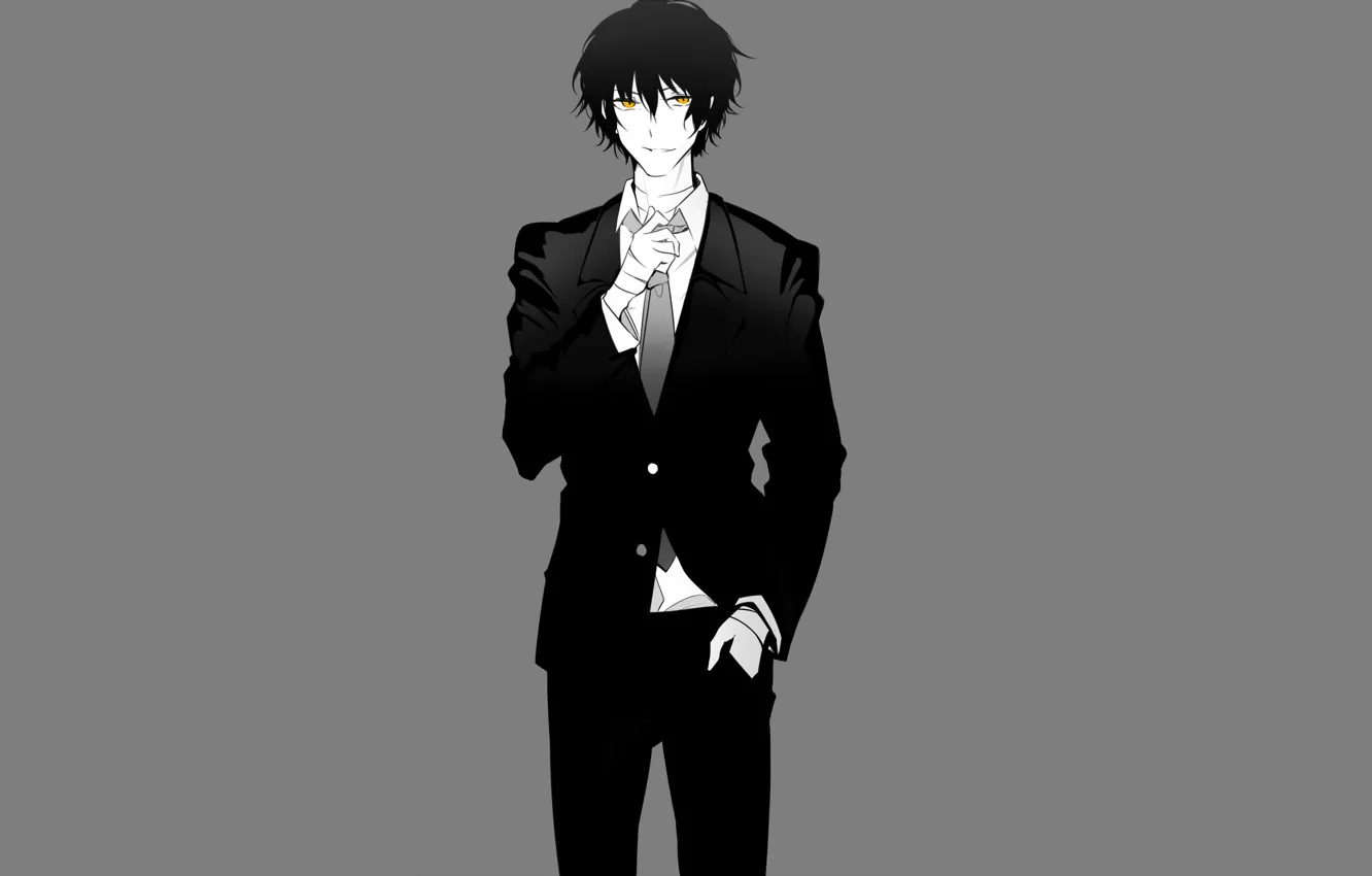 Photo wallpaper smile, Bungou Stray Dogs, formal suit, Stray Dogs: A Literary Genius, Dazai Osamu
