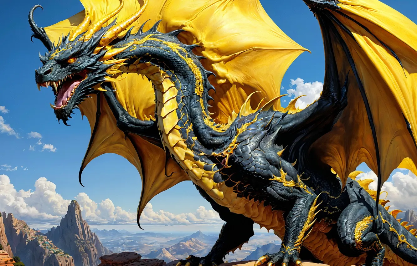 Photo wallpaper Fiction, dragon, ANIMALS